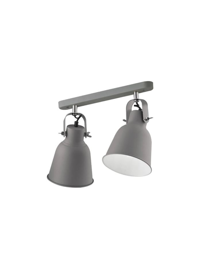 Applique 2 luci metallo grigio dolomite interno bianco rifiniture nichel spot orientabili 2XE27 non incl. LEGEND Applique 2 luci metallo grigio dolomite interno bianco rifiniture nichel spot orientabili 2XE27 non incl. LEGEND